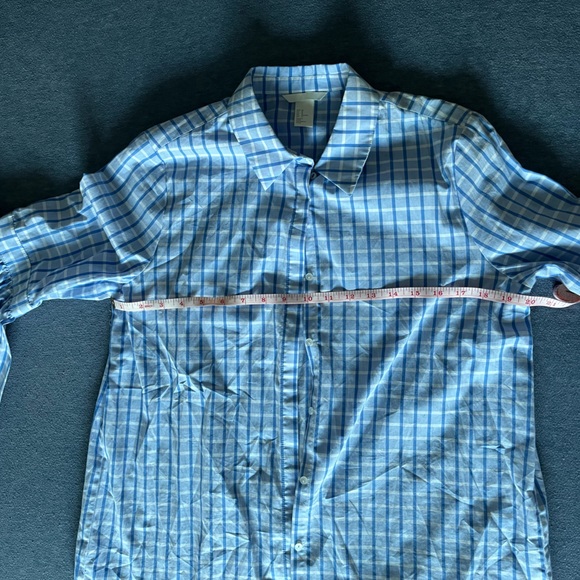 NWOT Cotton Button Up Shirt with Ruffled Sleeves - Picture 5 of 11